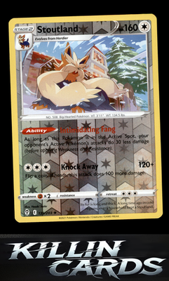 Reverse Holofoil Stoutland 135/203 Pokemon Rare SWSH07: Evolving Skies Card NM