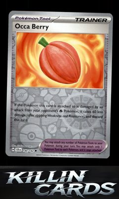 Reverse Holofoil Occa Berry 140/142 Pokemon Uncommon SV07: Stellar Crown Card NM