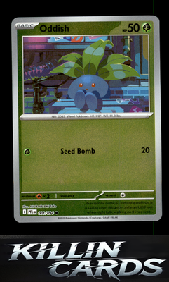 Reverse Holofoil Oddish 001/094 Pokemon Common ME02: Phantasmal Flames Card NM