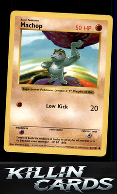 Machop 052/102 Pokemon Common Base Set (Shadowless) Card LP