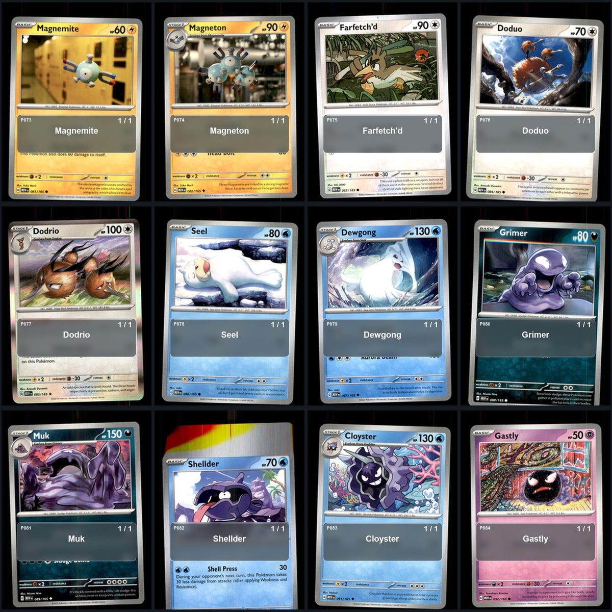 Pokemon TCG SV: Scarlet & Violet 151 C/UC/R Standard Set 151 Cards