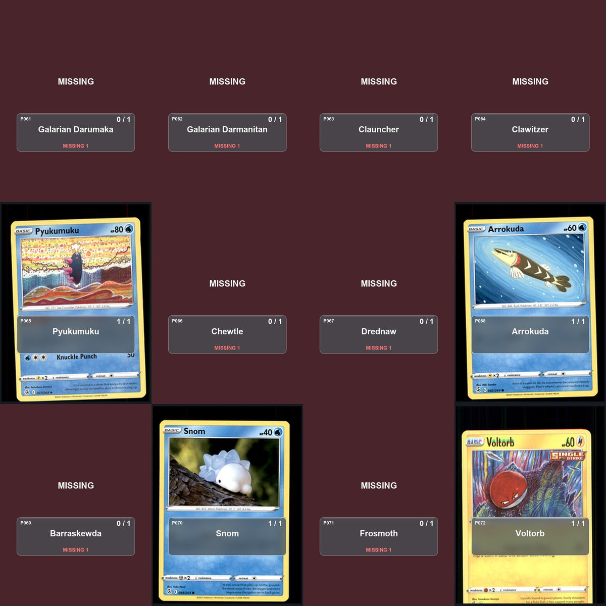 Pokemon TCG SWSH08: Fusion Strike C/UC/R Standard Set 115 Cards