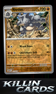 Reverse Holofoil Rhydon 112/165 Pokemon Uncommon SV: Scarlet & Violet 151 Card N