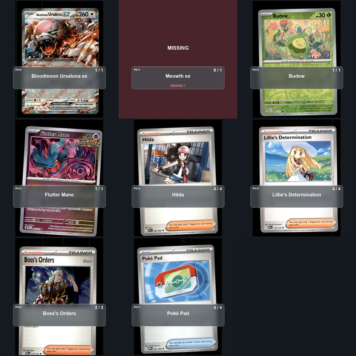 Partial Pokemon TCG World Championships 2026 Lopunny Dusknoir Decklist 51 Cards Deck