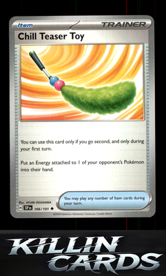 Chill Teaser Toy 166/191 Pokemon Uncommon SV08: Surging Sparks Card NM