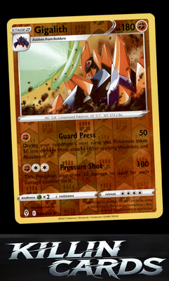 Reverse Holofoil Gigalith 088/203 Pokemon Rare SWSH07: Evolving Skies Card NM