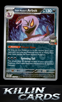 Reverse Holofoil Team Rocket's Arbok 113/182 Pokemon Uncommon SV10: Destined Riv