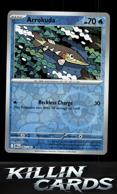 Reverse Holofoil Arrokuda 062/182 Pokemon Common SV10: Destined Rivals Card NM