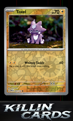 Reverse Holofoil Toxel 069/182 Pokemon Common SV04: Paradox Rift Card NM