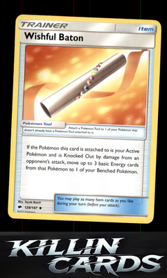 Wishful Baton 128/147 Pokemon Uncommon SM - Burning Shadows Card NM
