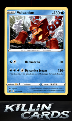 Volcanion 025/072 Pokemon Rare Shining Fates Card NM