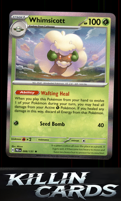 Whimsicott 008/131 Pokemon Rare SV: Prismatic Evolutions Card NM