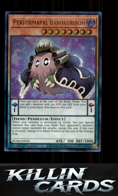 1st Edition Performapal Barokuriboh BLMR-EN030 YuGiOh Ultra Rare Battles of Lege