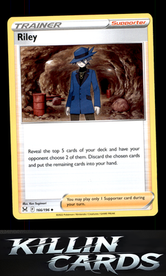 Riley 166/196 Pokemon Uncommon SWSH11: Lost Origin Card NM