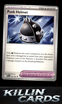 Punk Helmet 092/094 Pokemon Uncommon ME02: Phantasmal Flames Card NM