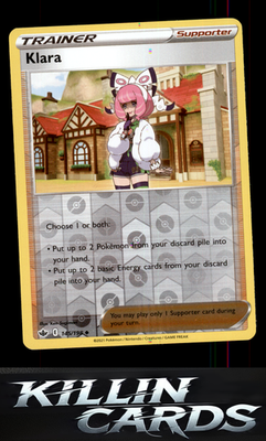 Reverse Holofoil Klara 145/198 Pokemon Uncommon SWSH06: Chilling Reign Card NM