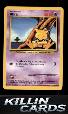 Abra 043/102 Pokemon Common Base Set Card LP