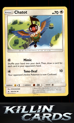 Chatot 162/214 Pokemon Uncommon SM - Unbroken Bonds Card NM