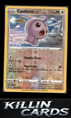 Reverse Holofoil Castform 116/172 Pokemon Common SWSH09: Brilliant Stars Card NM