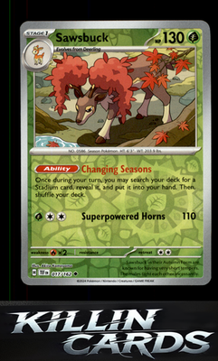 Reverse Holofoil Sawsbuck - 017/162 017/162 Pokemon Uncommon SV05: Temporal Forc