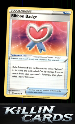 Ribbon Badge 155/203 Pokemon Uncommon SWSH07: Evolving Skies Card NM