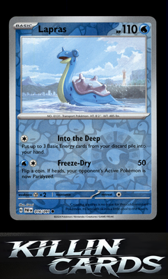 Reverse Holofoil Lapras 016/091 Pokemon Common SV: Paldean Fates Card NM
