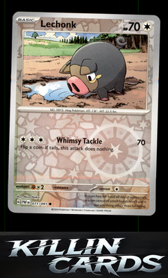 Reverse Holofoil Lechonk - 071/091 071/091 Pokemon Common SV: Paldean Fates Card