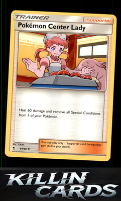 Pokemon Center Lady 64/68 Pokemon Uncommon Hidden Fates Card LP