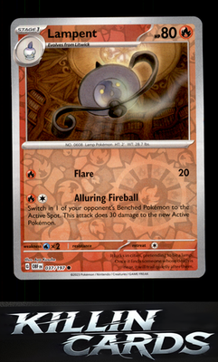 Reverse Holofoil Lampent 037/197 Pokemon Common SV03: Obsidian Flames Card NM