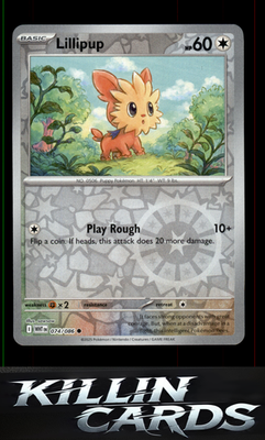 Reverse Holofoil Lillipup 074/086 Pokemon Common SV: White Flare Card NM
