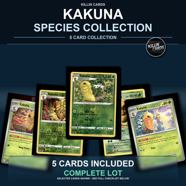 Pokemon TCG Kakuna Species Collection 5 Different Cards