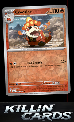 Reverse Holofoil Crocalor 030/191 Pokemon Common SV08: Surging Sparks Card NM