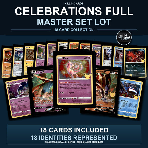 Pokemon TCG Celebrations Partial Master Set Lot 18 Cards Master Set Collection