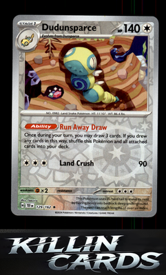 Reverse Holofoil Dudunsparce 129/162 Pokemon Rare SV05: Temporal Forces Card NM