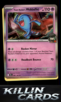 Team Rocket's Wobbuffet 082/182 Pokemon Rare SV10: Destined Rivals Card LP