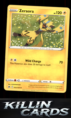 Zeraora 052/159 Pokemon Rare SWSH: Crown Zenith Card NM