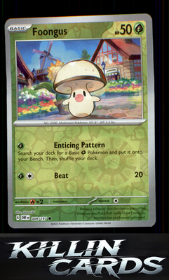 Reverse Holofoil Foongus 009/197 Pokemon Common SV03: Obsidian Flames Card LP