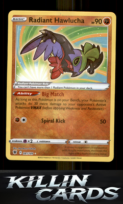 Radiant Hawlucha 081/189 Pokemon Radiant Rare SWSH10: Astral Radiance Card NM
