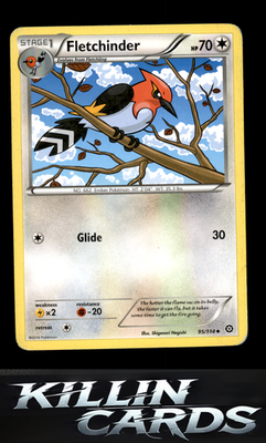 Fletchinder 95/114 Pokemon Uncommon XY - Steam Siege Card LP