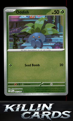 Reverse Holofoil Oddish 001/094 Pokemon Common ME02: Phantasmal Flames Card NM