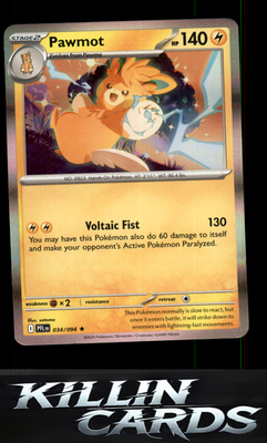Pawmot 034/094 Pokemon Rare ME02: Phantasmal Flames Card NM