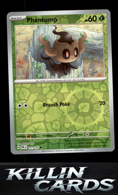 Reverse Holofoil Phantump 011/197 Pokemon Common SV03: Obsidian Flames Card NM