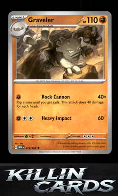 Reverse Holofoil Graveler 075/165 Pokemon Uncommon SV: Scarlet & Violet 151 Card