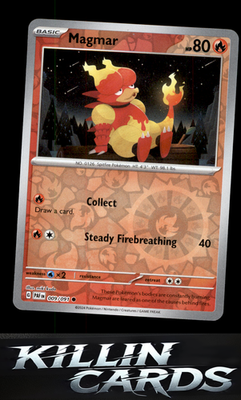 Reverse Holofoil Magmar 009/091 Pokemon Common SV: Paldean Fates Card NM