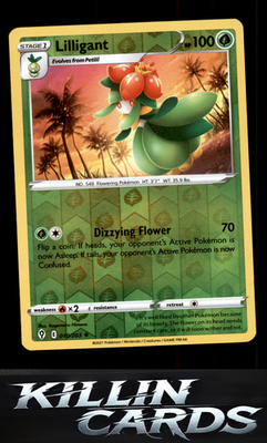 Reverse Holofoil Lilligant 010/203 Pokemon Rare SWSH07: Evolving Skies Card NM