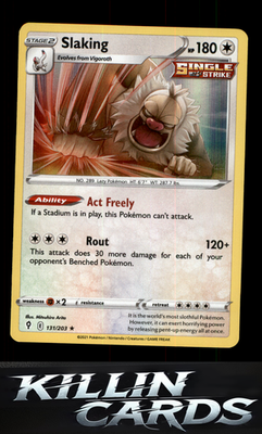 Slaking 131/203 Pokemon Holo Rare SWSH07: Evolving Skies Card NM