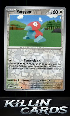 Reverse Holofoil Porygon 137/165 Pokemon Common SV: Scarlet & Violet 151 Card NM