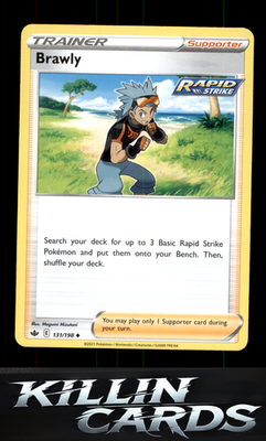 Brawly 131/198 Pokemon Uncommon SWSH06: Chilling Reign Card NM