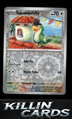 Reverse Holofoil Squawkabilly 141/159 Pokemon Common SV09: Journey Together Card