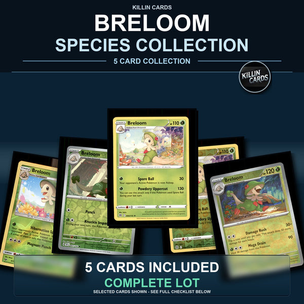 Pokemon TCG Breloom Species Collection 5 Different Cards